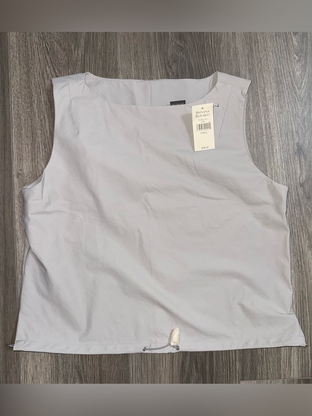 Banana Republic Light Grey Sleeveless Stretch Crop Top/Shell Top Size Small NWT